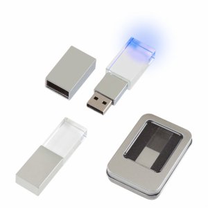 Kristal Usb Bellek 16 Gb (Mavi Işıklı)