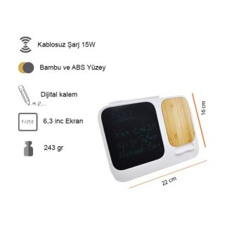 Kablosuz Şarj Cihazı (Bambu-Lcd Yazım Tableti)