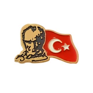 Rozet Atatürk ve Bayrak